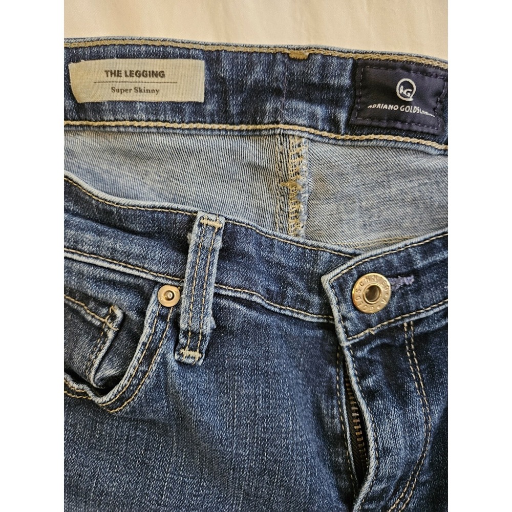 AG Adriano Goldschmied Jeans Womens 28R Blue The Legging Super Skinny Dark Wash - Picture 3 of 10